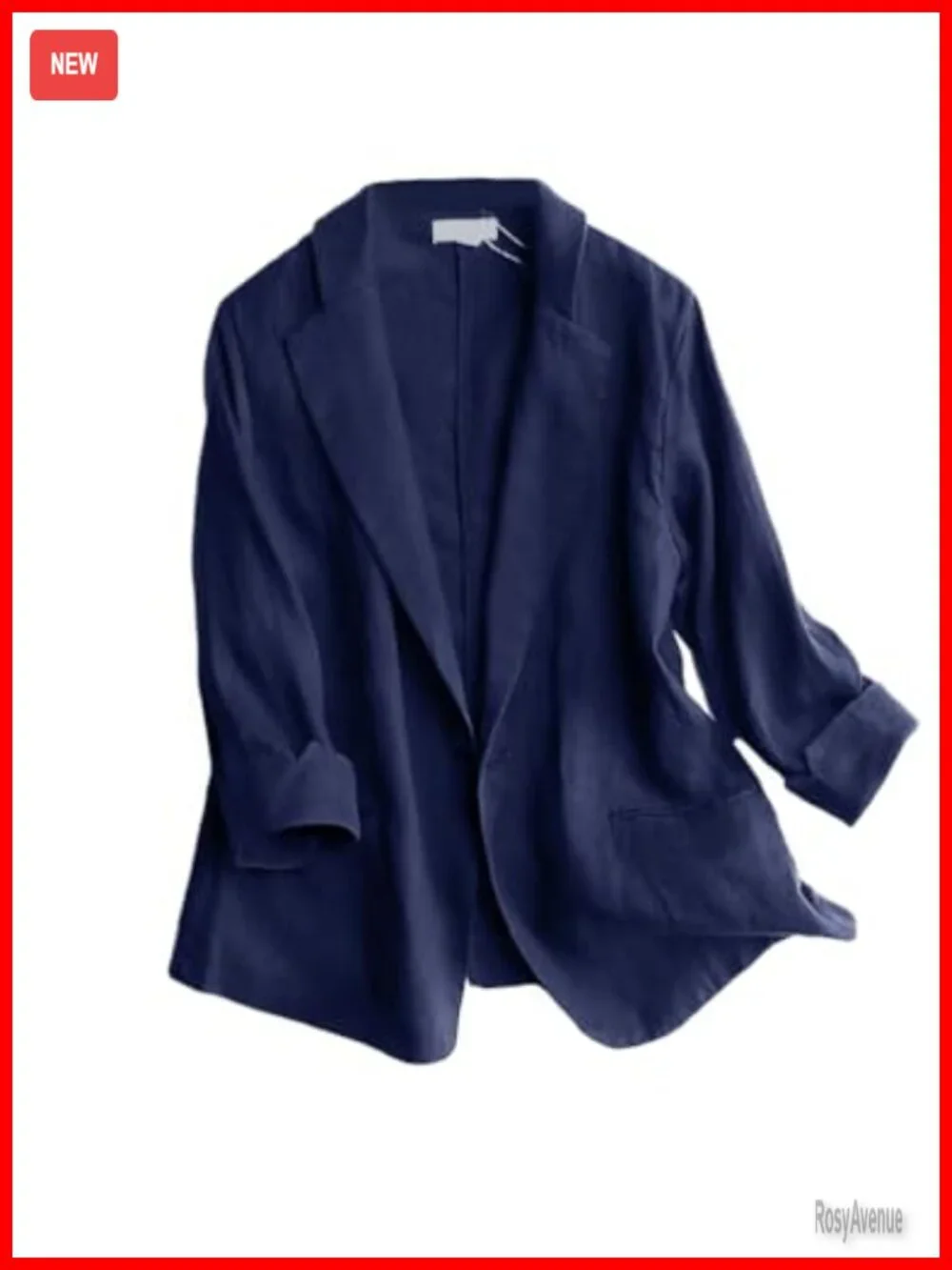 3/4 Sleeve Linen Blend Blazer Jacket Lightweight Casual Business Work